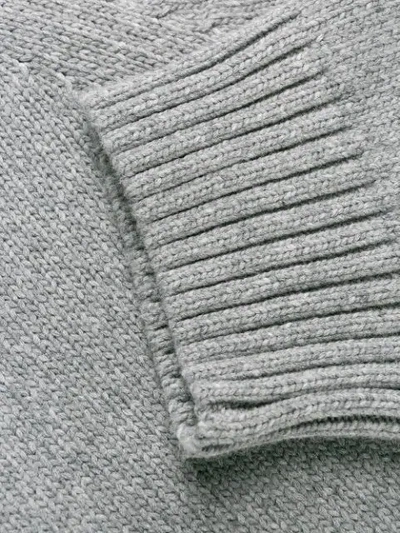 Shop Kenzo Logo Sleeve Zip Hoodie In Grey