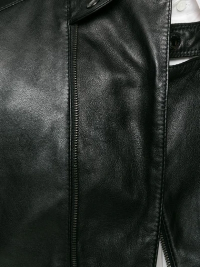 Shop Dolce & Gabbana Leather Biker Jacket In Black