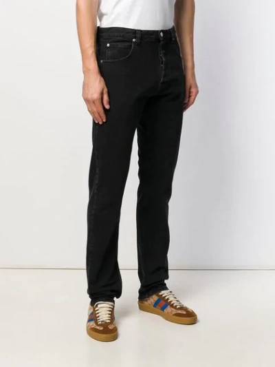 Shop Loewe Straight-leg Denim Jeans In Black