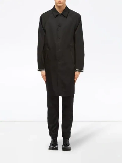 Shop Prada Gabardine Raincoat In Black