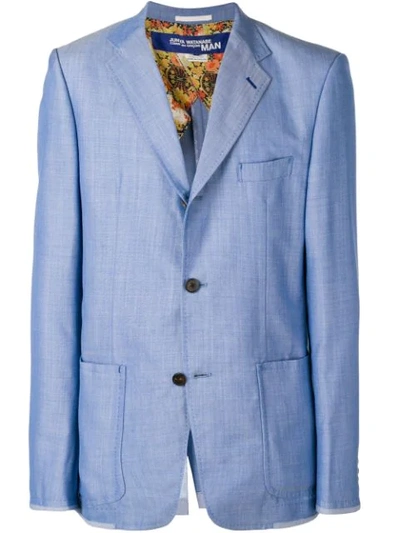 Shop Junya Watanabe Fitted Tailored Jacket In Blue