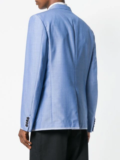 Shop Junya Watanabe Fitted Tailored Jacket In Blue