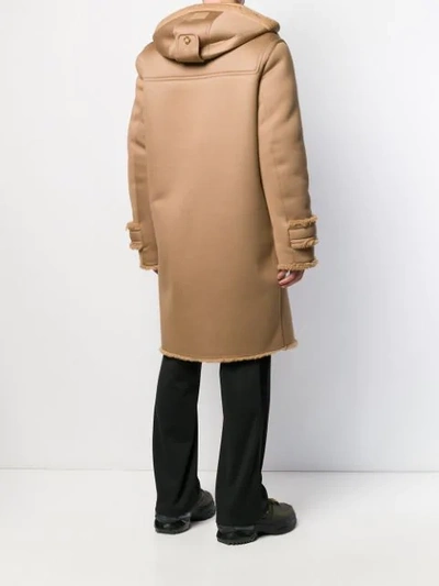 Shop Burberry Shearling-lined Duffle Coat In Neutrals