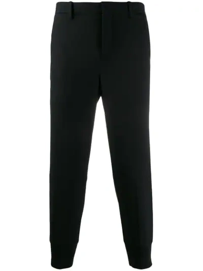 Shop Neil Barrett Cropped Straight Trousers In Black