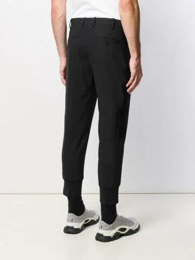 Shop Neil Barrett Cropped Straight Trousers In Black