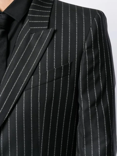 Shop Givenchy Logo Pinstriped Suit In Black