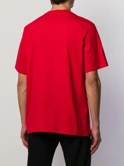 Shop Msgm Printed Logo T-shirt In Red