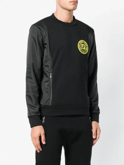 Shop Fendi Logo Print Sweatshirt In Black