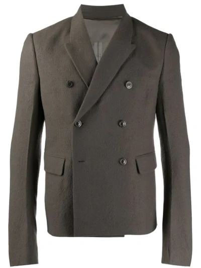 Shop Rick Owens Double-breasted Jacket In Grey