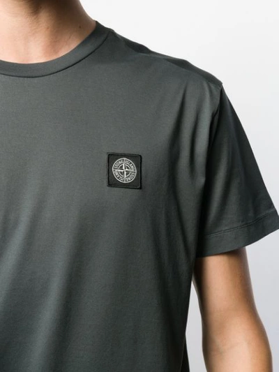 Shop Stone Island Chest Patch T-shirt In Grey
