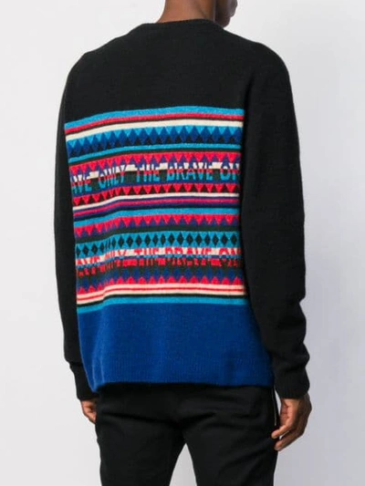 Shop Diesel Only The Brave Striped Jumper In Black