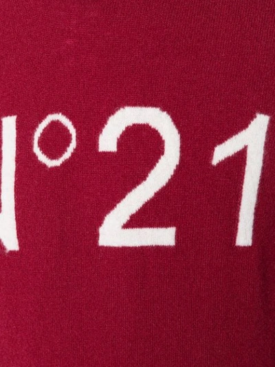 Shop N°21 Intarsia Logo Sweater In Pink