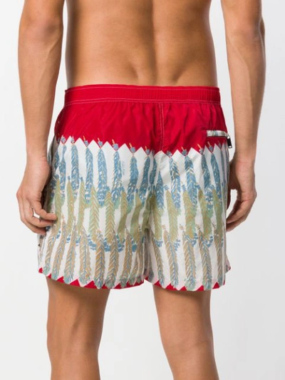 feather print swim shorts