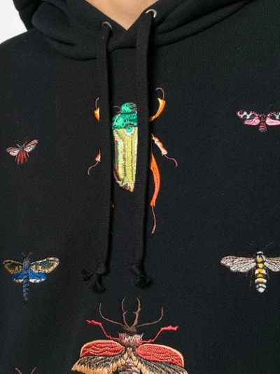 Shop Gucci Garden Embroidered Hoodie In Black