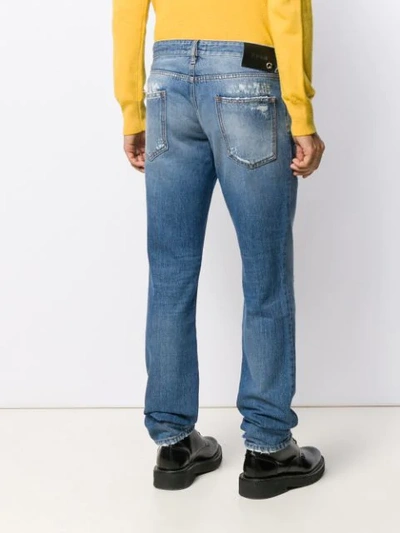 Shop Just Cavalli Distressed Jeans In 470 Blue