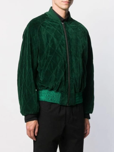 Shop Haider Ackermann Quilted Bomber Jacket In Green