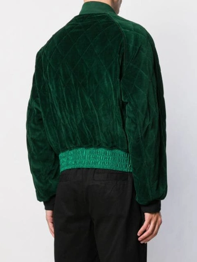 Shop Haider Ackermann Quilted Bomber Jacket In Green