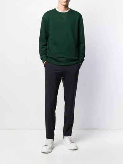 Shop Polo Ralph Lauren Cotton Logo Sweater In Green