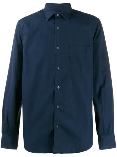 Shop Aspesi Front Pocket Detail Shirt In Blue