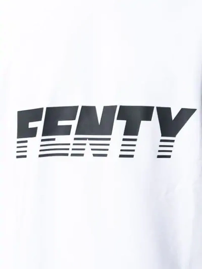 Shop Fenty X Puma Logo Print Oversized Hoodie - White