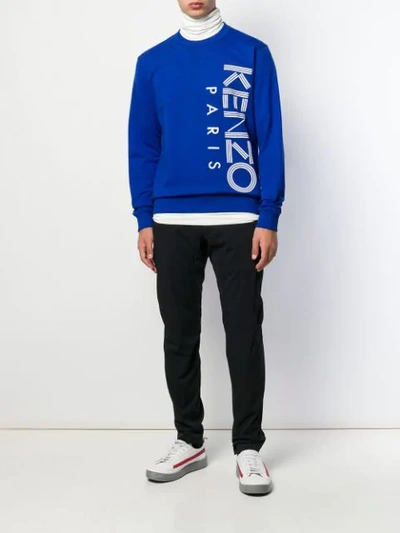 Shop Kenzo Logo Printed Sweatshirt In Blue