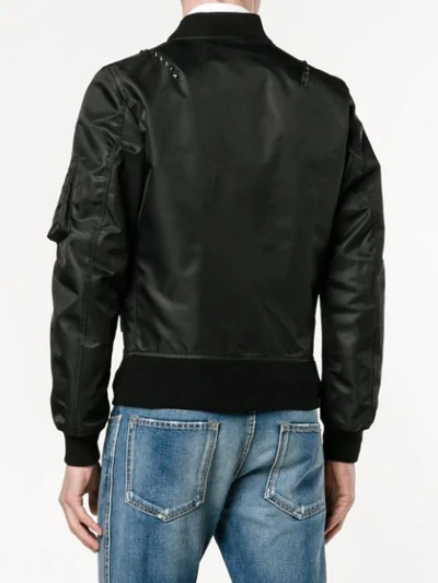 Shop Valentino Rockstud Untitled Bomber Jacket In Black