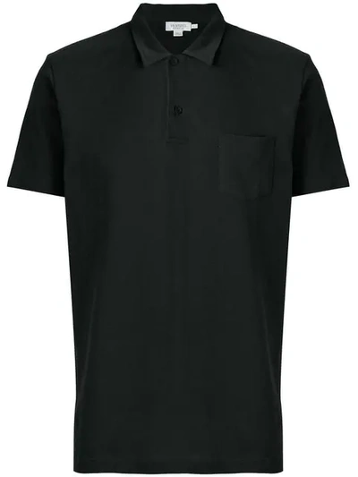 Shop Sunspel Classic Polo Shirt - Black
