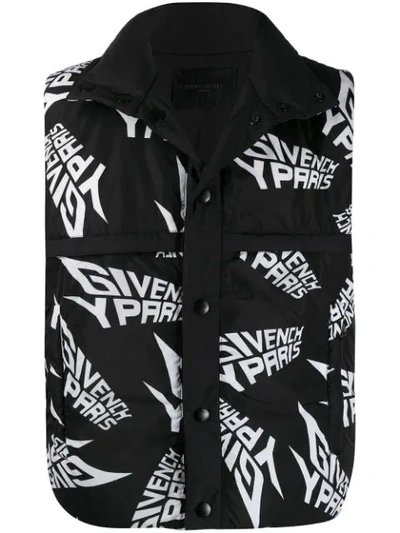Shop Givenchy All-over Logo Gilet In Black