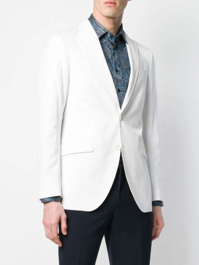 Shop Etro Single Breasted Blazer In White