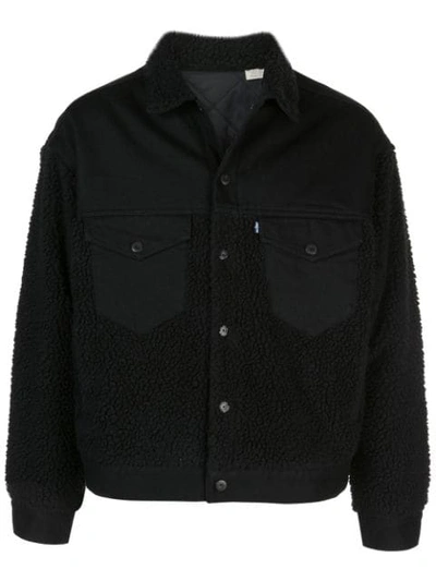 Shop Levi's Lmc Sherpa Trucker Jacket In Black