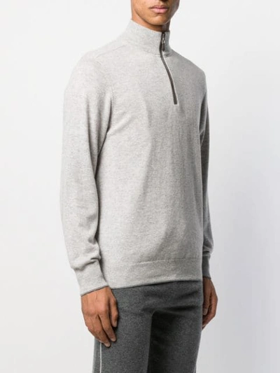 Shop N•peal The Carnaby Zipped Jumper In Grey