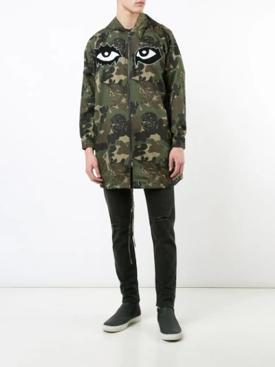 Haculla Camouflage Print Coat In Green