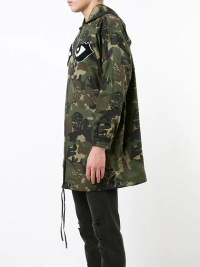Haculla Camouflage Print Coat In Green