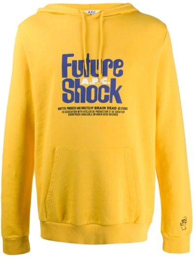 Shop Apc X Brain Dead Future Shock Hoodie In Yellow