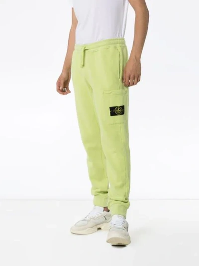 Shop Stone Island Logo-patch Joggers In Green