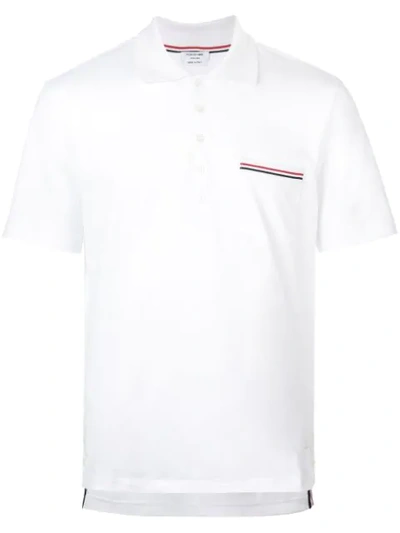 Shop Thom Browne Classic Polo Shirt In White
