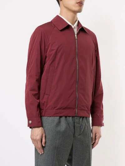 Gieves & Hawkes Zipped Bomber Jacket In Red