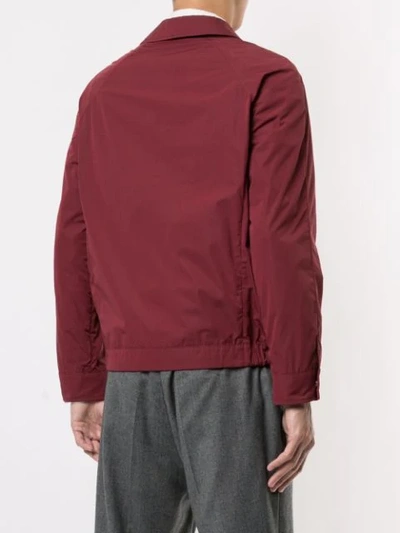Gieves & Hawkes Zipped Bomber Jacket In Red