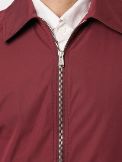 Gieves & Hawkes Zipped Bomber Jacket In Red