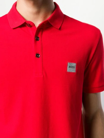 Shop Hugo Boss Logo Patch Polo Shirt In 622 Bright Red