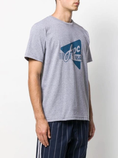 Shop Apc Printed Cotton T-shirt In Grey