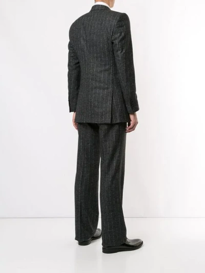 Shop Dolce & Gabbana Pin Stripe Three Piece Suit In Grey