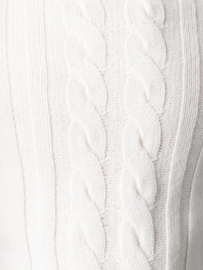 Shop Tagliatore Mock Neck Cable Knit Sweater In White