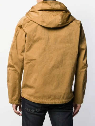 Shop Ten C Cargo Pocket Hooded Jacket In Brown