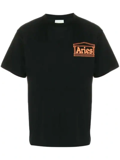 Shop Aries Logo Print T-shirt In Black