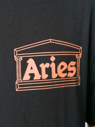 Shop Aries Logo Print T-shirt In Black