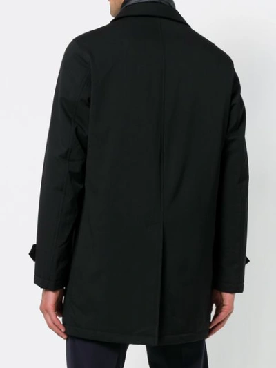 Shop Herno Concealed Zip Coat - Black