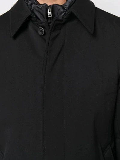 Shop Herno Concealed Zip Coat - Black