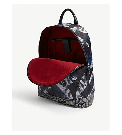 Shop Ted Baker Pygmy Leaf Print Backpack In Navy