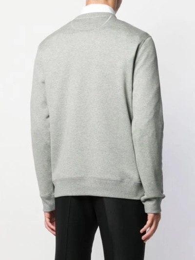 Shop Valentino Vlogo Crew Neck Sweater In Grey